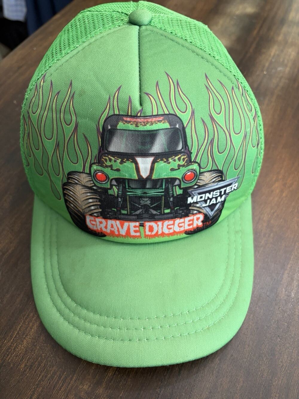 V-15 2024 Monster Jam GRAVE DIGGER Monster Truck (Adjustable Snap Back) Mesh Cap